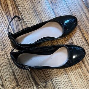 Kelly & Katie Black Patent Small Heel Shoes